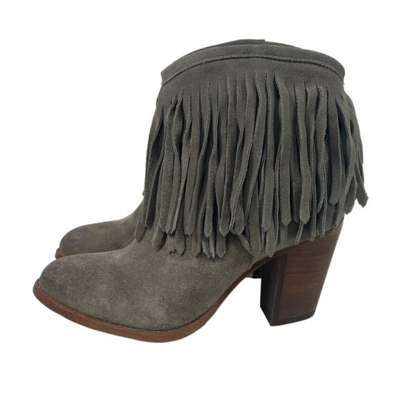 Frye Women's Grey Leather Ankle Booties Sz 7 - NWOB - Picture 3 of 8